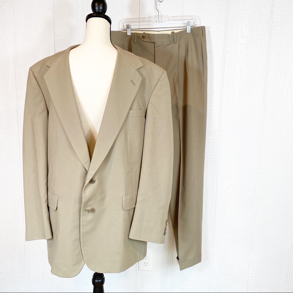 Mens Corbin Tan Khaki Suit